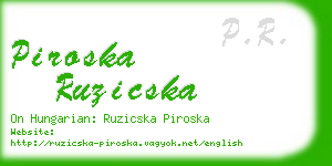 piroska ruzicska business card